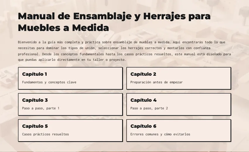 Portada real de Manual de Ensamblaje y Herrajes